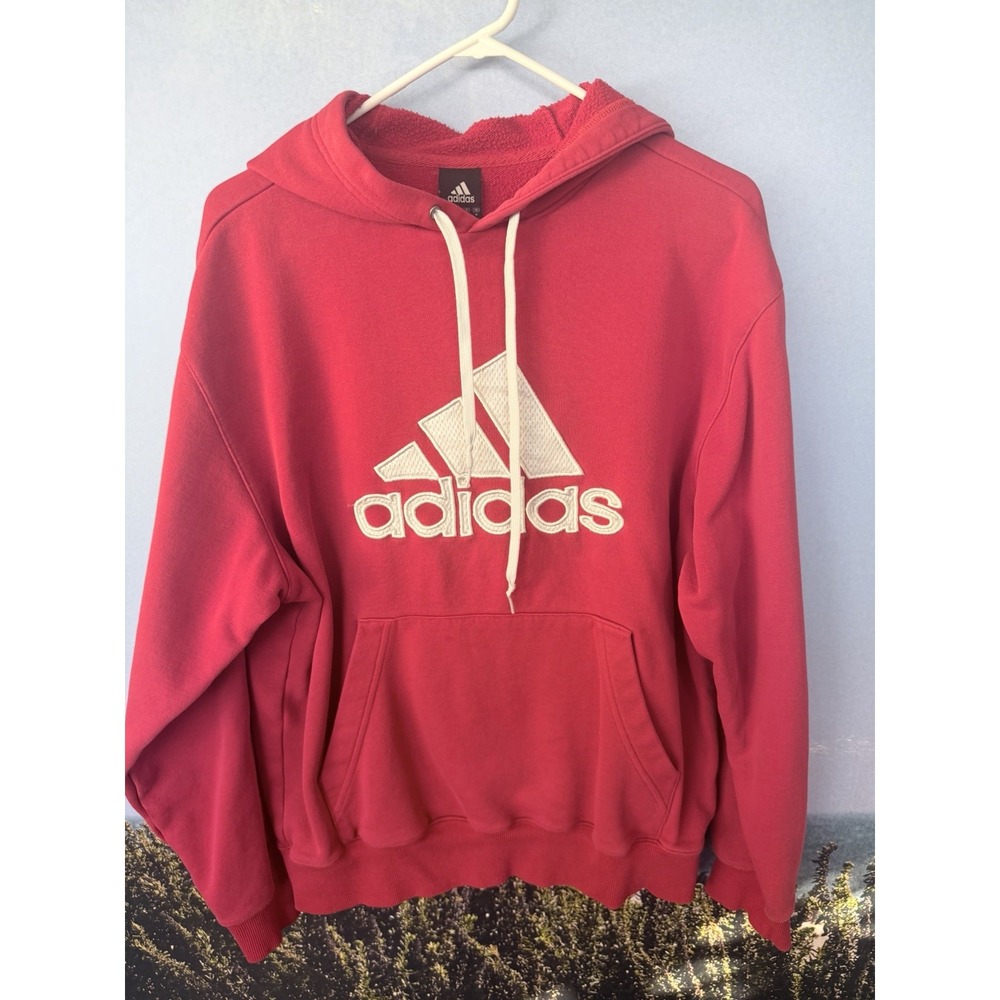 Vintage y2k Adidas Retro Embroidered Hoodie Medium Heavy Comfortable